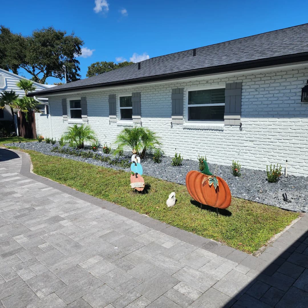 Commercial paver walkway installation