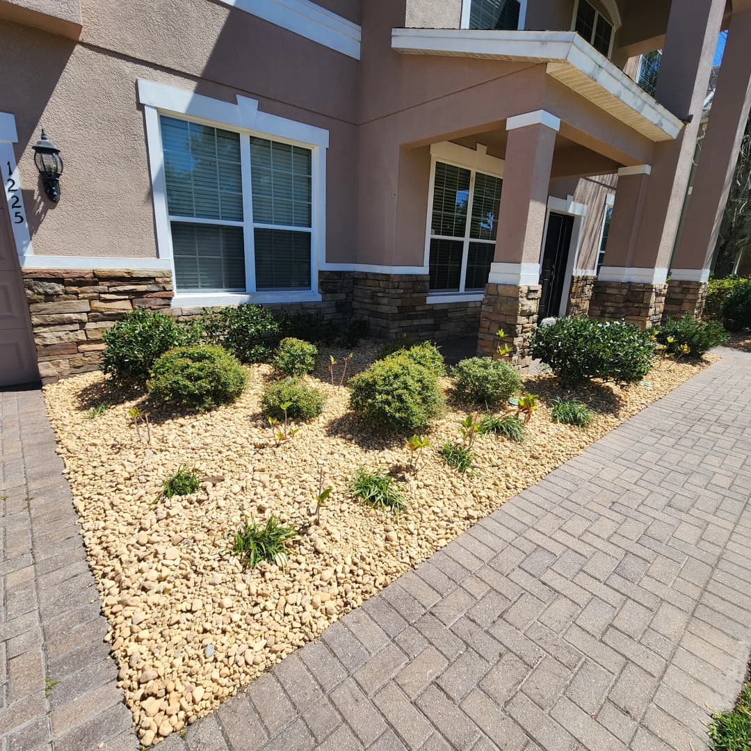 Elegant rock garden with contrast landscaping