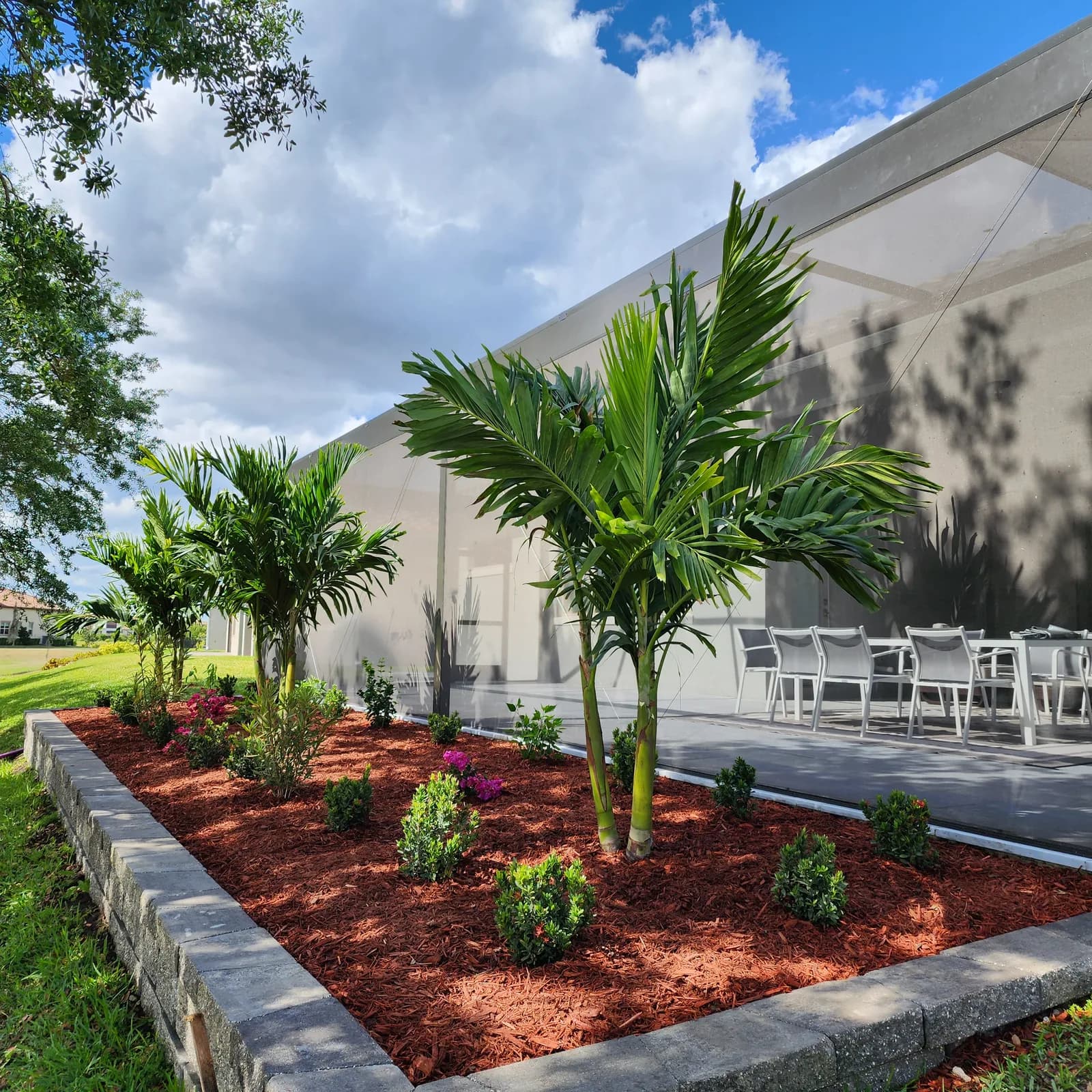 Custom landscape design with pavers and turf